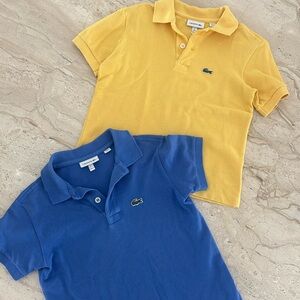 Both yellow and blue size 6 kids Lacoste polos